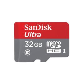 سانديسك بطاقة ذاكرة مايكرو SD ألترا مايكرو SDXC بسرعة 120 ميجابايت/ الثانية 32غيغابايت أحمر/رمادي