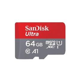 سانديسك بطاقة ذاكرة مايكرو SD ألترا مايكرو SDXC بسرعة 120 ميجابايت/ الثانية 64غيغابايت أحمر/رمادي