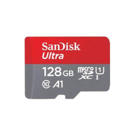 سانديسك بطاقة ذاكرة مايكرو SD ألترا مايكرو SDXC بسرعة 120 ميجابايت/ الثانية 128غيغابايت أحمر/رمادي