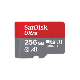 سانديسك بطاقة ذاكرة مايكرو SD ألترا مايكرو SDXC بسرعة 120 ميجابايت/ الثانية 256غيغابايت أحمر/رمادي