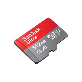 سانديسك بطاقة ذاكرة مايكرو SD ألترا مايكرو SDXC بسرعة 120 ميجابايت/ الثانية 512Gغيغابايت أحمر/رمادي