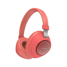 سماعة الرأس Soundtec اللاسلكية فوق الأذن باللون الأحمر