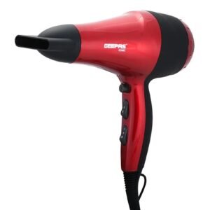 مجفف شعر جيباس موديل GHD86018 بقوة 2000 واط لون أحمر وأسود احترافي.