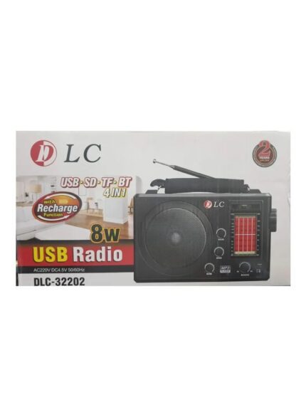 دي ال سي راديو USB قابل للشحن DLC-32202 أسود/أحمر