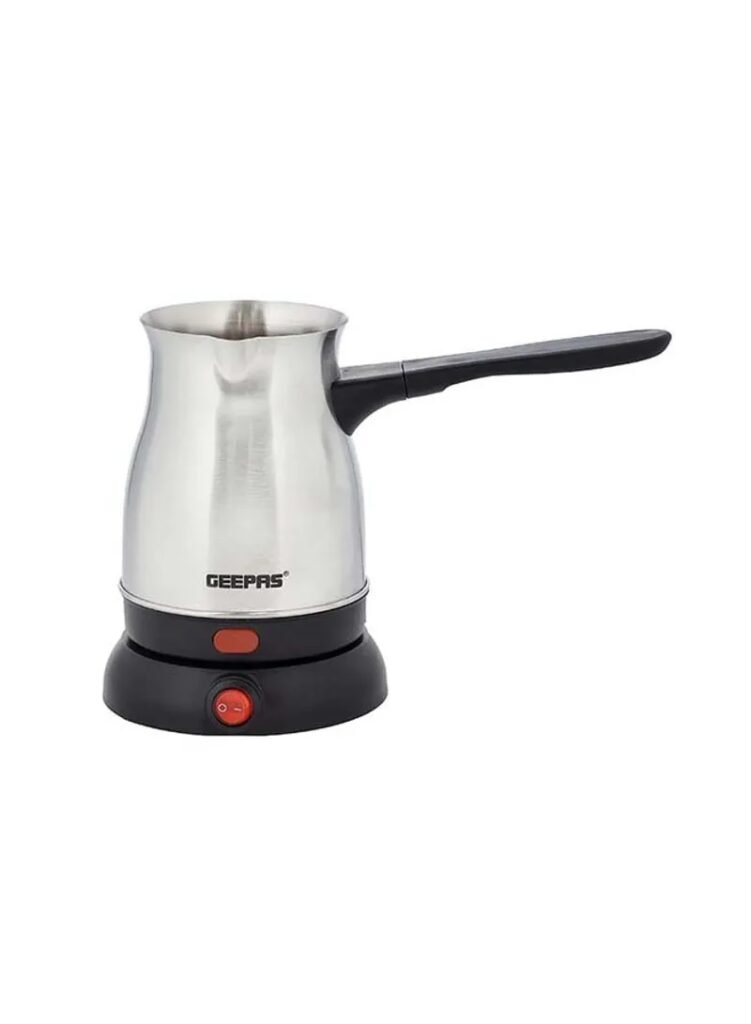 جيباس ماكينة صنع القهوة التركية الكهربائية غلاية قهوة للمنزل والمكتب 800 وات GK38050 فضي/أسود