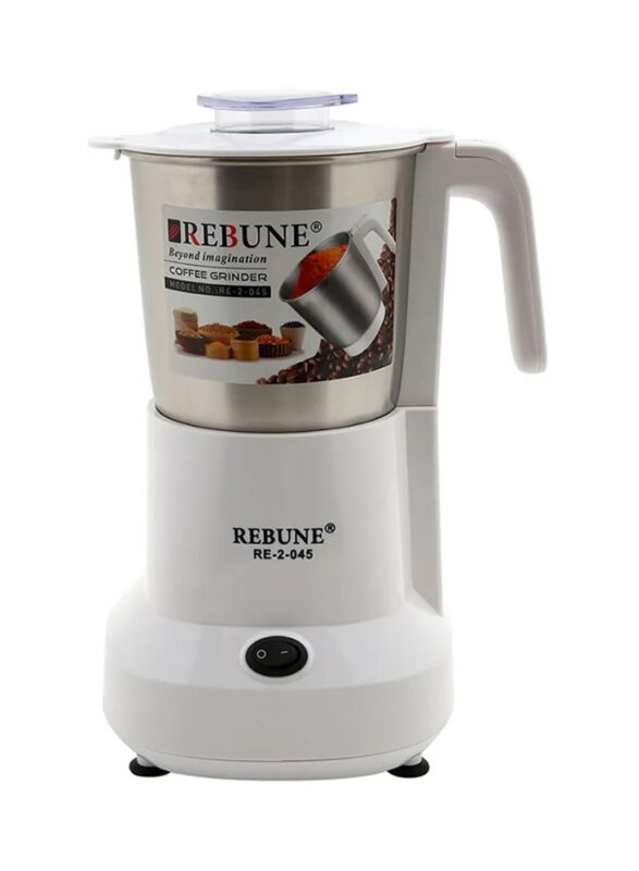 ريبون مطحنة القهوة الكهربائية ابيض/فضي RE-2-045
