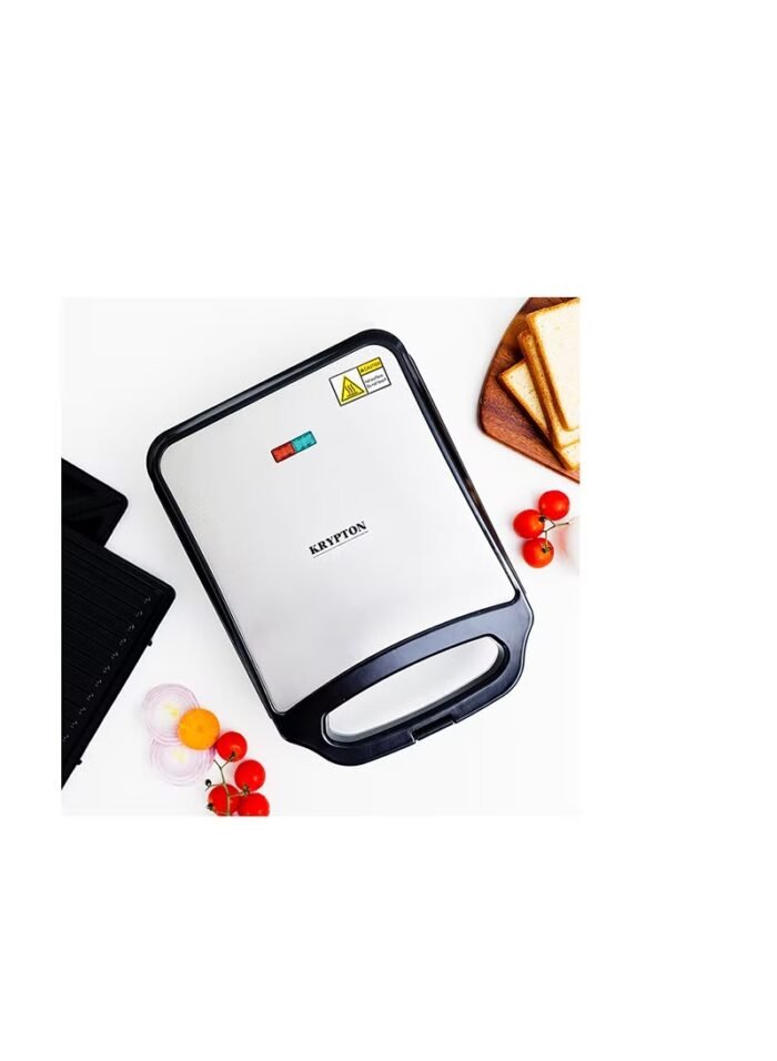 1678891557_KNSM6308 كرببتون ماكينة صنع الوجبات الخفيفة المتعددة 2 في 1 طبق طهي غير لاصق 1200 وات فضيKNSM6308 - الصورة 1