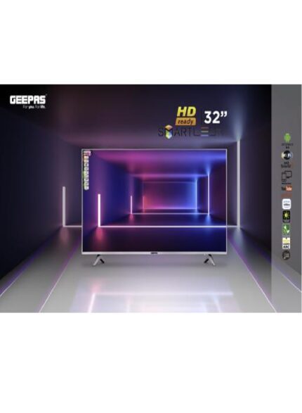 جيباس تلفزيون LED سمار عالي الدقة مقاس 32 بوصة أسود GLED3202SEHD
