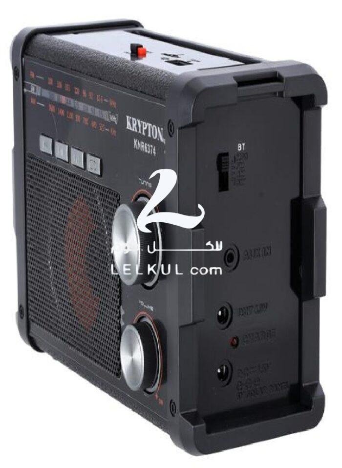 ⁦كريبتون راديو محمول متعدد الوظائف قابل لإعادة الشحن بلوتوث يو اس بي راديو LED خفيفة الوزن اسود KNR6374⁩ - الصورة ⁦5⁩