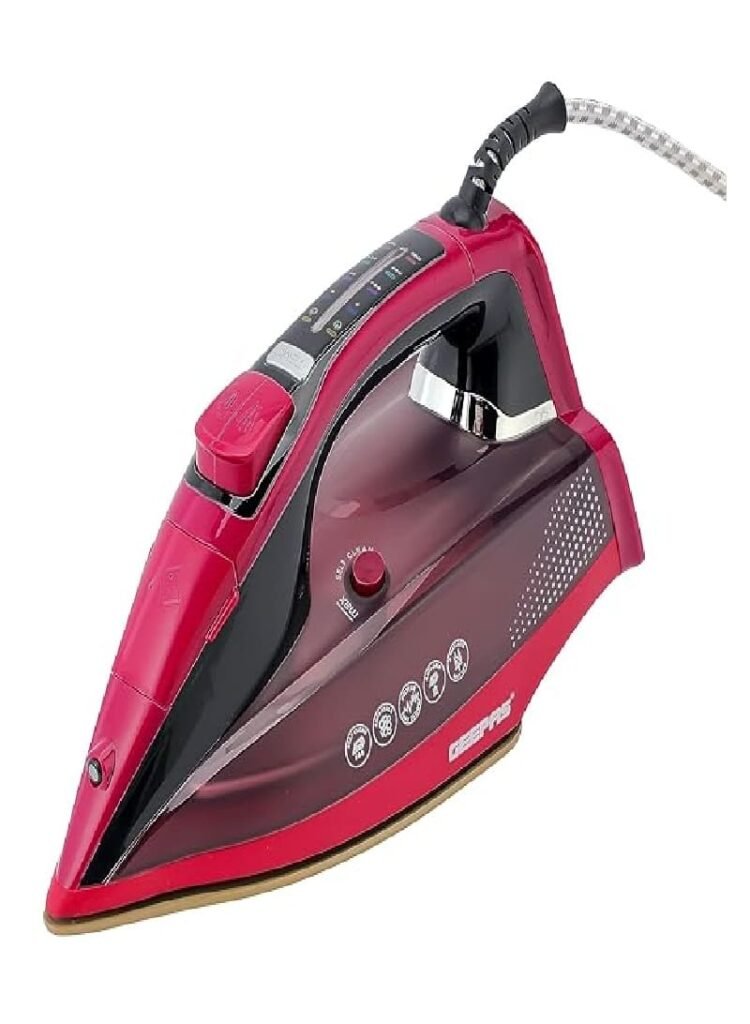 جيباس مكواة بخار غير لاصقة بقوة 2400 وات GSI7813 وردي / أسود