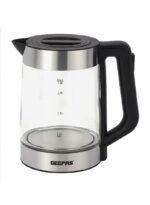 ⁦جيباس ماكينة صنع الشاي الرقمية من الزجاج سعة 3 لترات وقوة 2200 وات أسود/فضي GTM38065⁩ - الصورة ⁦2⁩