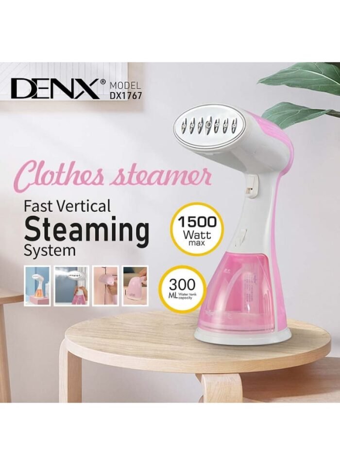 DX1767_1 دينكس مكواة بخار للملابس محمولة باليد لون وردي DX1767 - الصورة 1