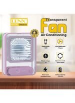 دينكس مروحه صغيرة مع بخاخ رذاذ وإضاءة LED تعمل بالبطارية USB قابلة لإعادة الشحن لون موف DX2533