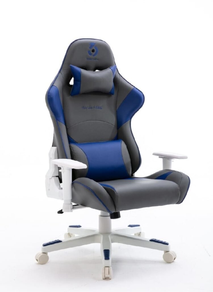 كرسي قيمنق العاب قابل للتعديل رصاصي وازرق