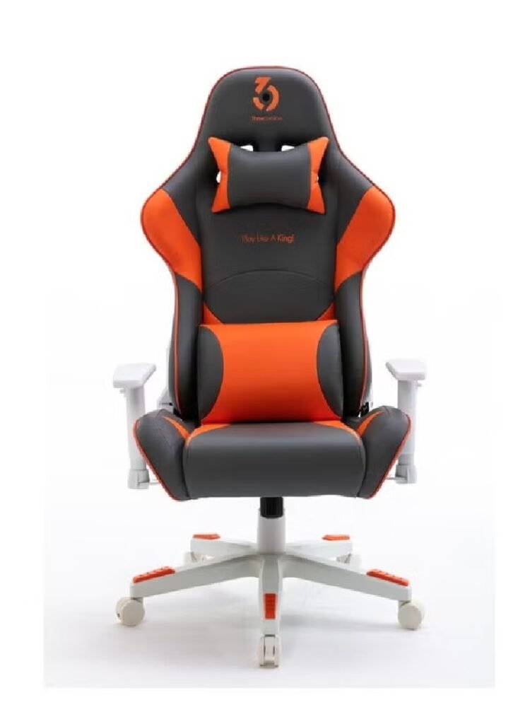 كرسي قيمنق العاب قابل للتعديل رصاصي وبرتقالي