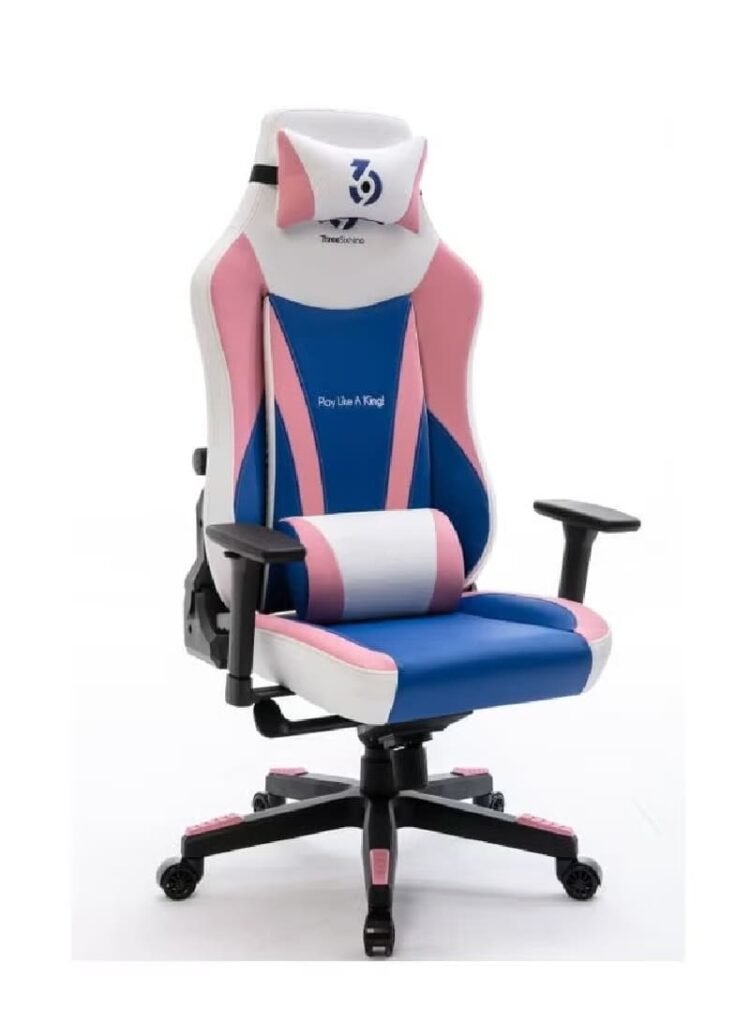 كرسي قيمنق العاب قابل للامالة ازرق ووردي