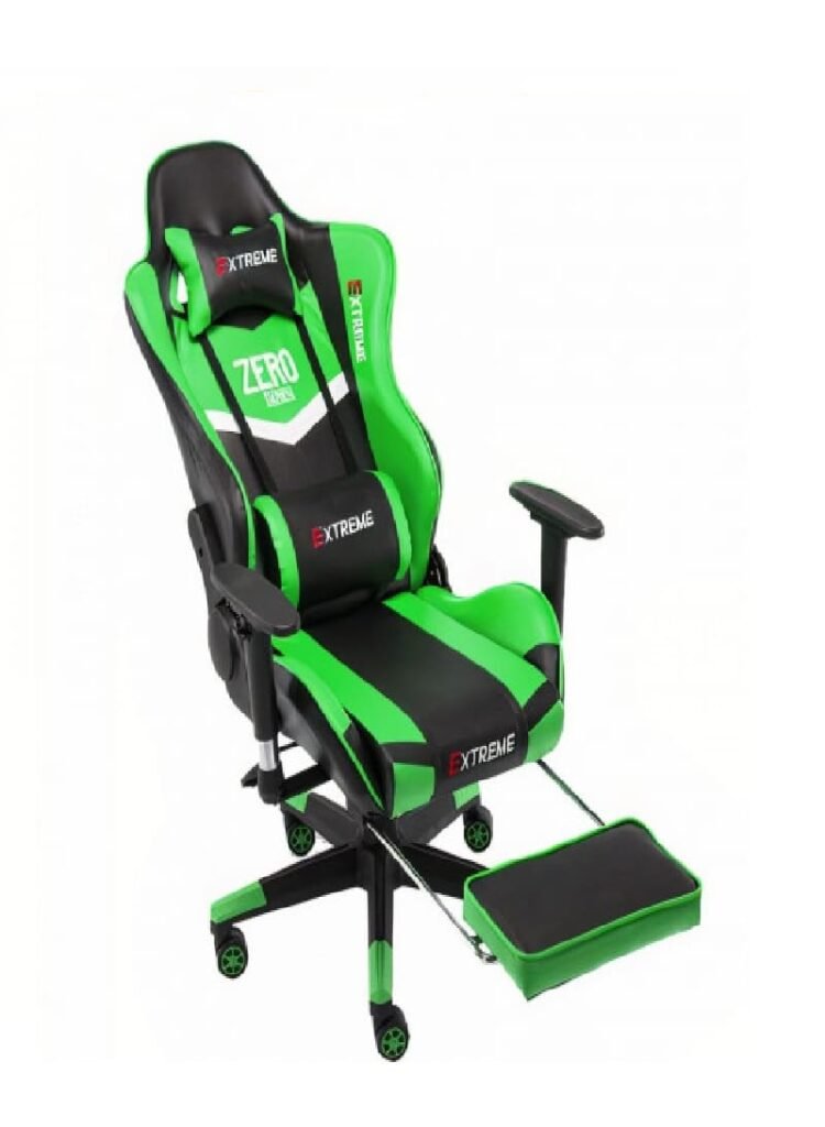 كرسي قيمنق العاب قابل للتعديل اخضر واسود