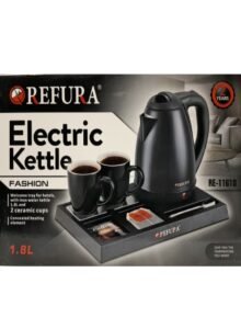 غلاية فندقي كهربائية طقم مع كوبين سيراميك وصينية ريفورا RE-11610