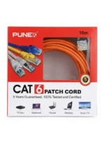 سلك كابل شبكة إنترنت CAT6 بطول 10 متر بونكس 10M CAT6 لون برتقالي عالي السرعة