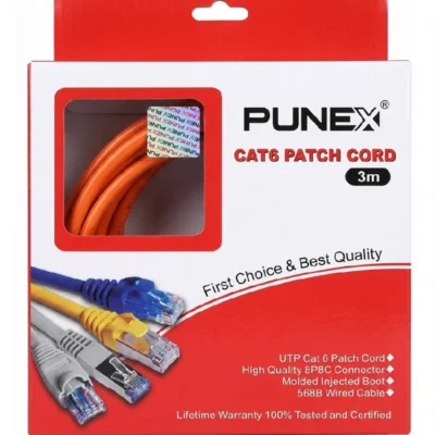 سلك كابل شبكة إنترنت CAT6 بطول 3 متر بونكس 3M CAT6 لون برتقالي عالي السرعة