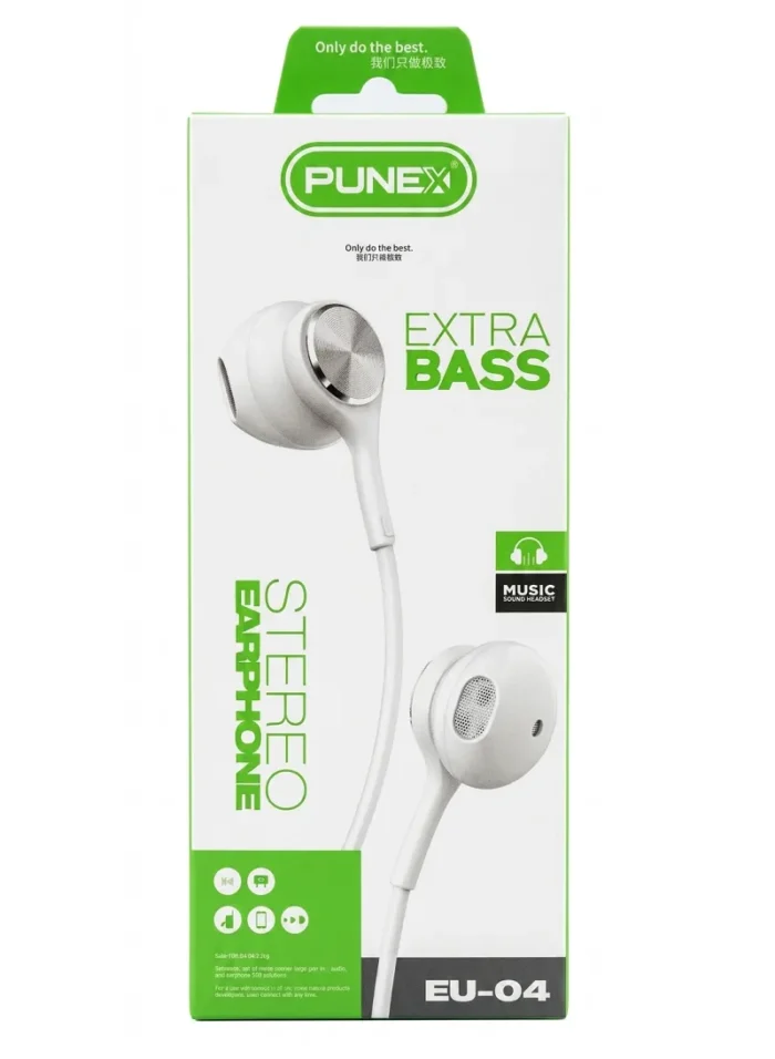 ⁦سماعات الأذن الستيريو بتقنية PUNEX EU-04 Extra BASS⁩ - الصورة ⁦2⁩