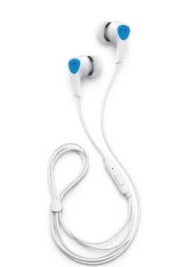 سماعات ستيريو Punex EU-05 باللون الأبيض والأزرق مع ميكروفون مدمج