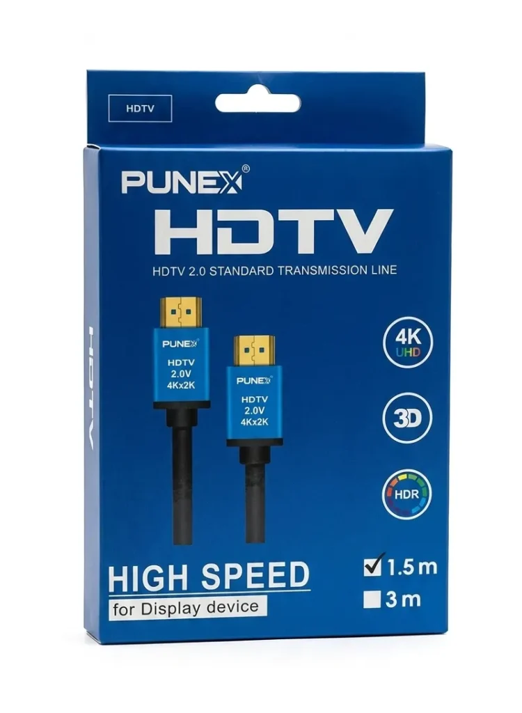 كابل عالي السرعة بدقة 4K UHD بونكس HDTV 2.0 يدعم 4K و3D