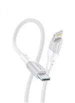 كابل شحن سريع بونكس JY-441 من Type-C إلى Lightning بقوة 120 واط و6 أمبير لون أبيض.