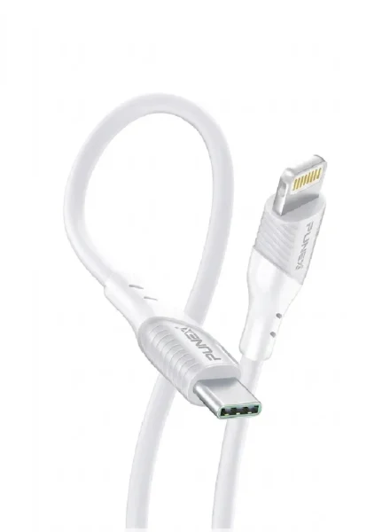 كابل شحن سريع بونكس JY-441 من Type-C إلى Lightning بقوة 120 واط و6 أمبير لون أبيض.
