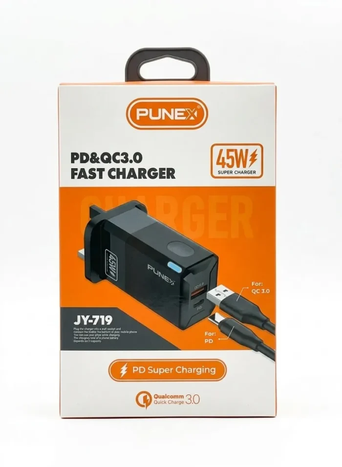 ⁦فيش شاحن بيونكس السريع 45 واط PUNEX JY-719⁩ - الصورة ⁦2⁩