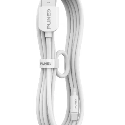 كابل شحن ونقل بيانات بونكس PU-100 Type-C لون أبيض طول 1 متر شحن سريع 2.4 أمبير.