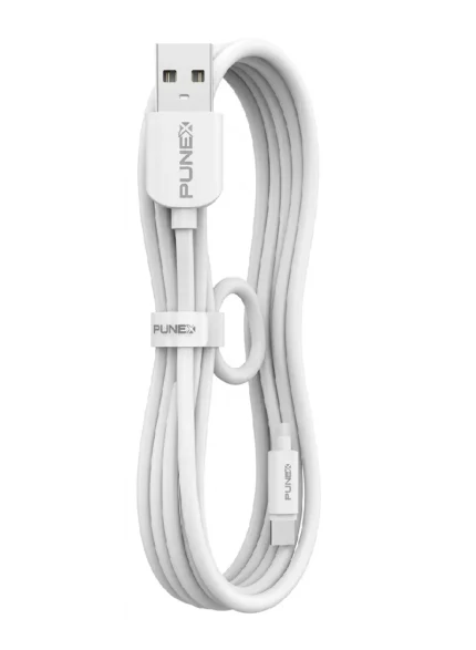 كابل شحن ونقل بيانات بونكس PU-100 Type-C لون أبيض طول 1 متر شحن سريع 2.4 أمبير.