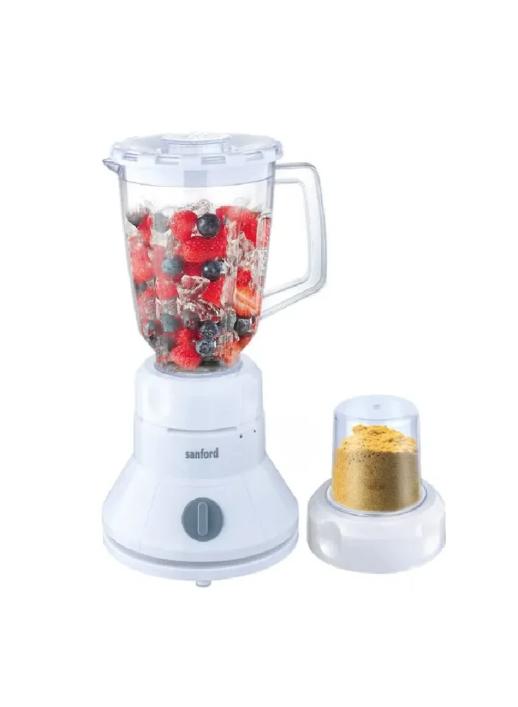 خلاط ومطحنة سانفورد موديل SF6803BR باللون الأبيض وسعة 1.5 لتر.