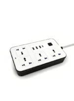 توصيلة كهرباء TradaMax TM15 بيضاء بطول 5 متر مع منافذ USB وType-C