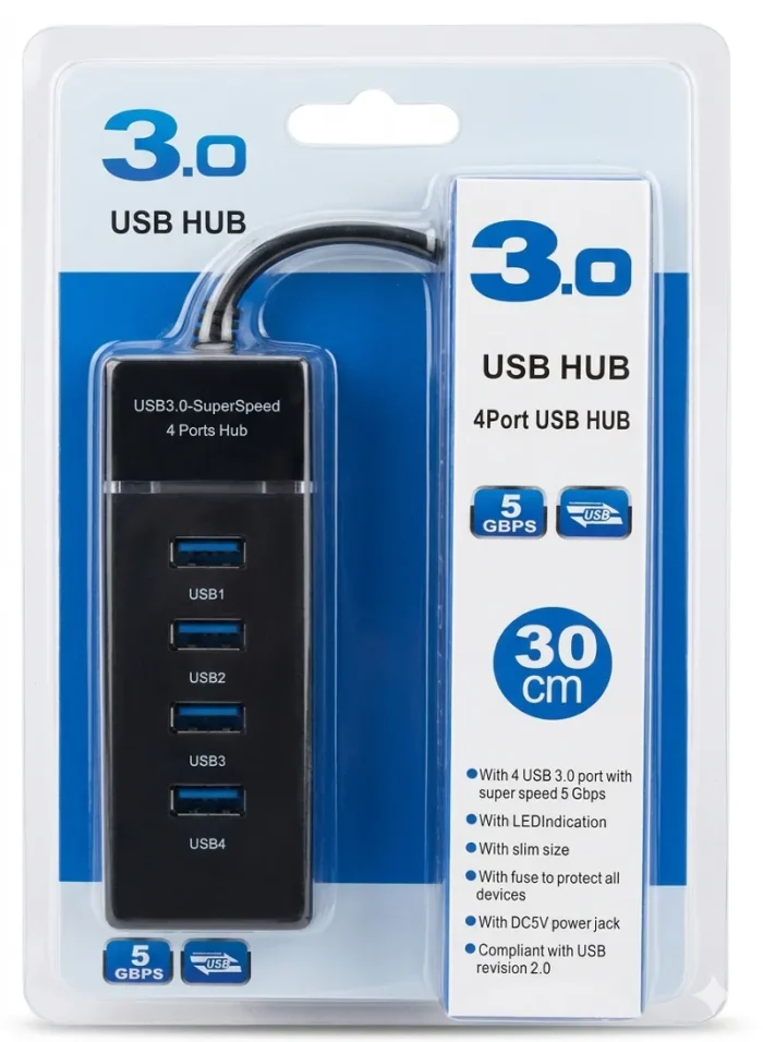 ⁦قسام USB 3.0 فائق السرعة بـ 4 منافذ USB Hub⁩ - الصورة ⁦2⁩