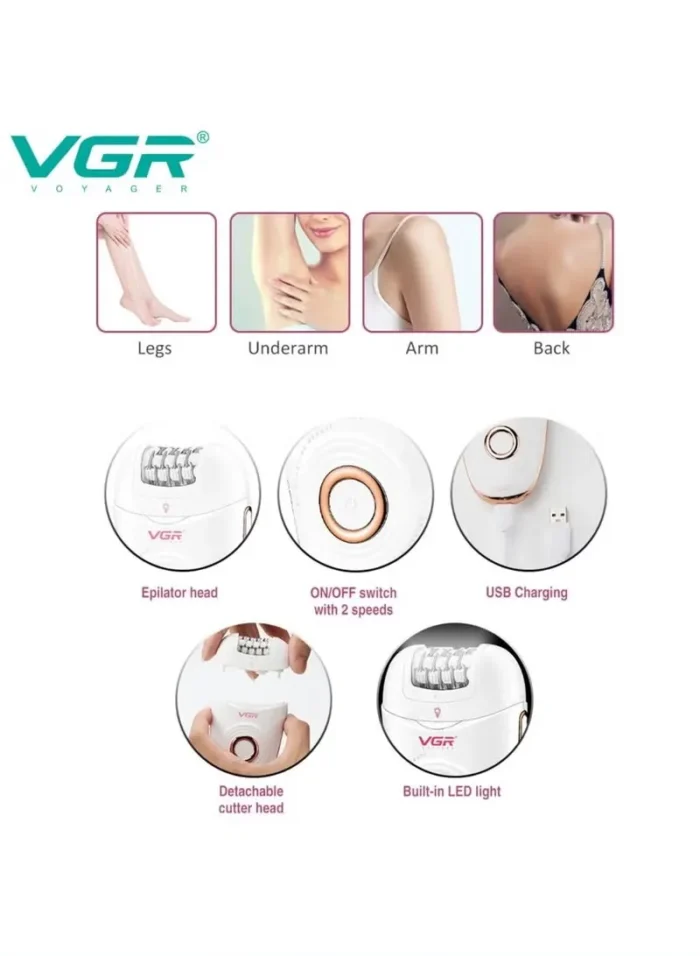 ⁦ماكينة إزالة الشعر 3 في 1 النسائية VGR V-739⁩ - الصورة ⁦3⁩