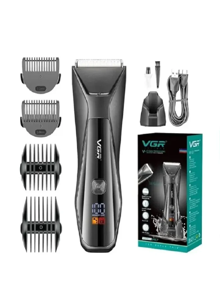 ماكينة حلاقة VGR V-938 الاحترافية للتحديد الدقيق بشفرات فولاذية وشحن USB.