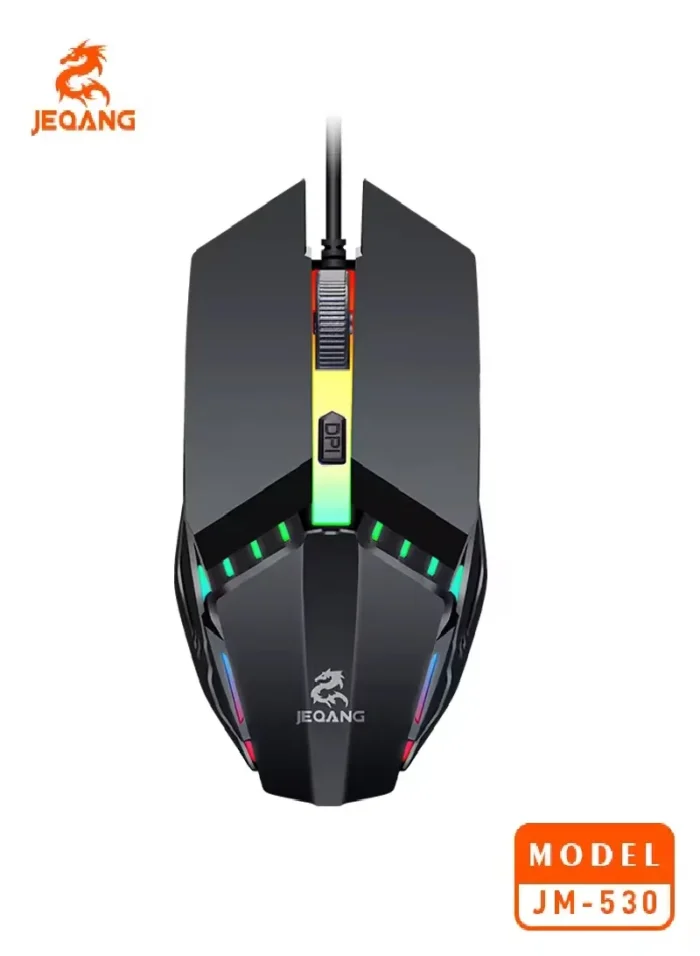 ماوس ألعاب سلكي جيكانج JEQANG JM-530 المضيء RGB مع مستويات DPI المتغيرة