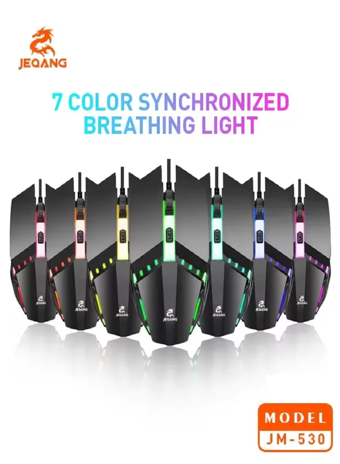 ⁦ماوس ألعاب سلكي JEQANG JM-530 الاحترافي بإضاءة RGB⁩ - الصورة ⁦3⁩
