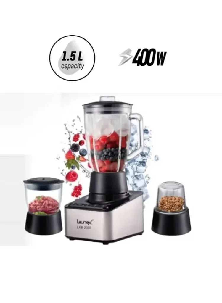 خلاط زجاجي 3 في 1 ليونيكس مع المطحنة والمفرمة LXB-2030