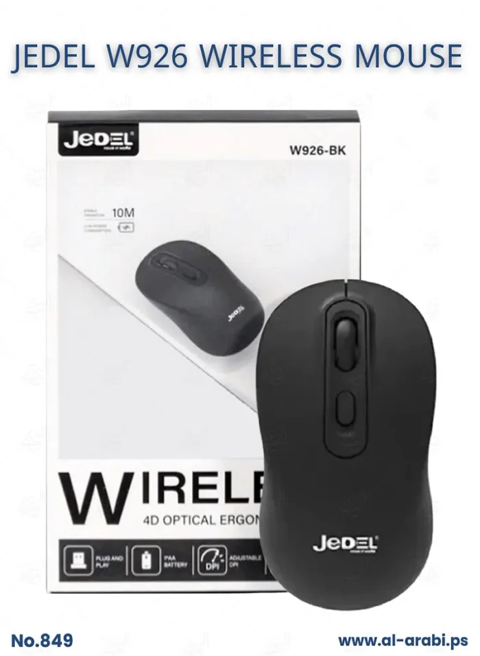 ⁦ماوس لاسلكي JEDEL W926-BK باللون الأسود⁩ - الصورة ⁦3⁩