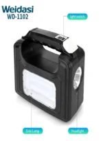 ⁦نظام إضاءة وطاقة الطوارئ ويداسي WD-1102 مع لوح شمسي⁩ - الصورة ⁦2⁩