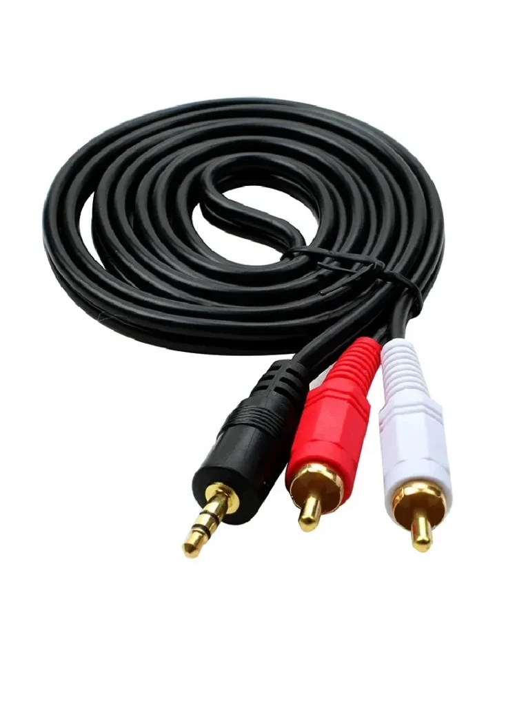 كيبل توصيل الصوت 3.5 مم إلى 2RCA من بيونكس 1.5M لمتجر للكل